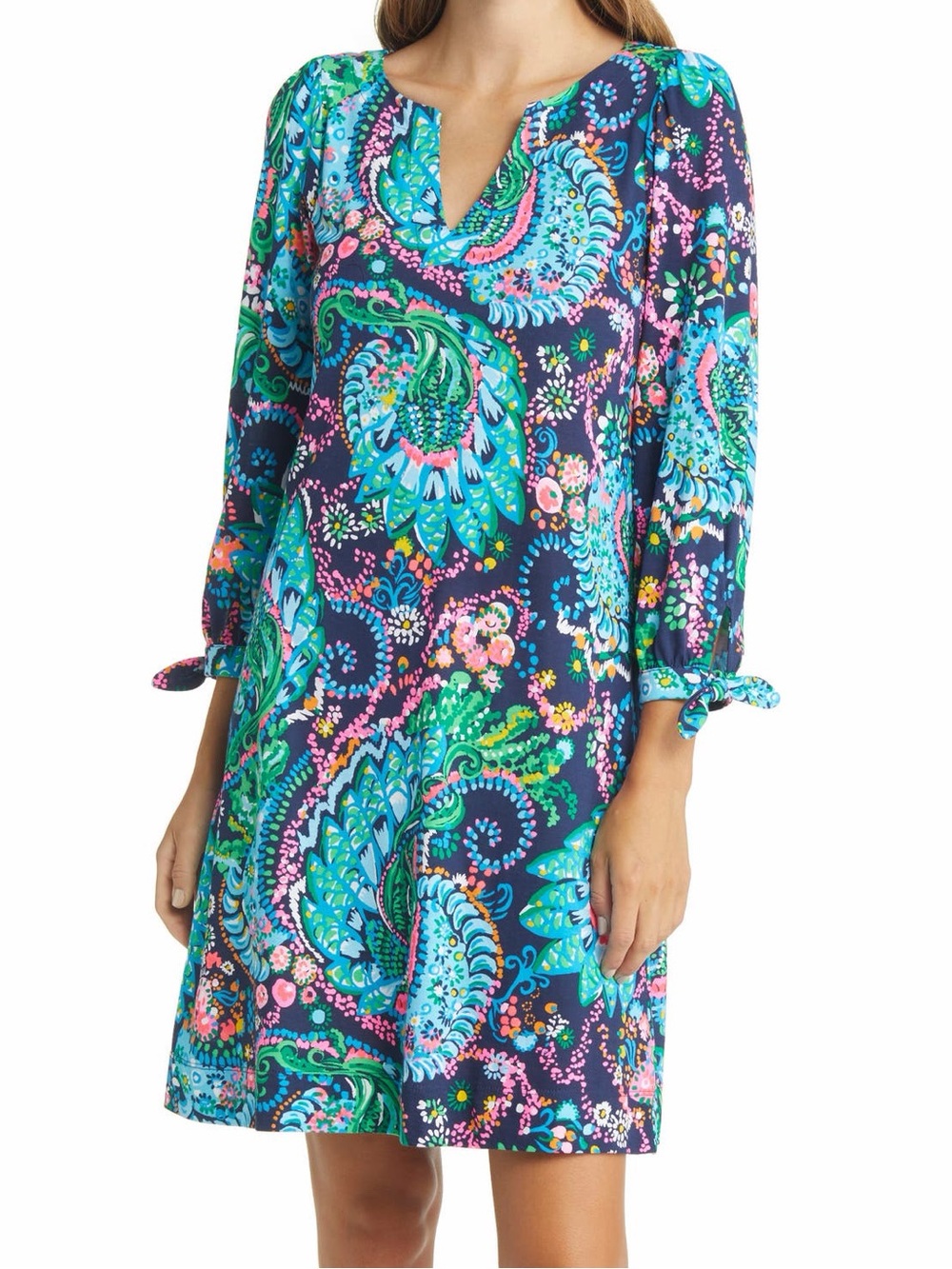 Lilly Pulitzer Cath Take Me to the Sea Print Cotton Shift Dress Large